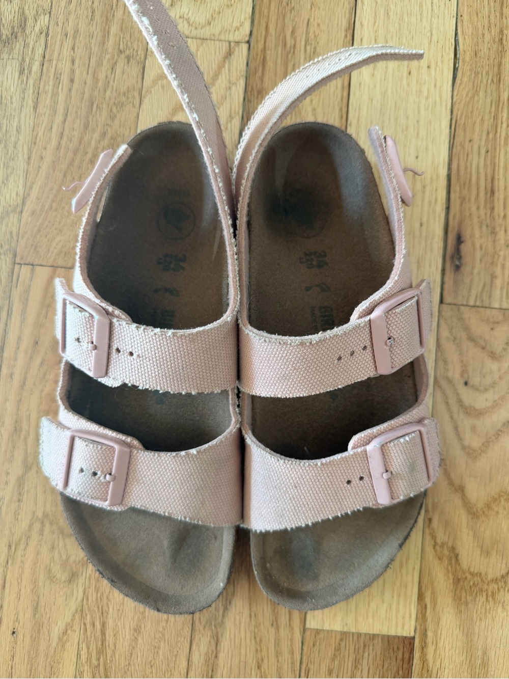 Birkenstock Kids Light Pink Double-Strap Sandals 34